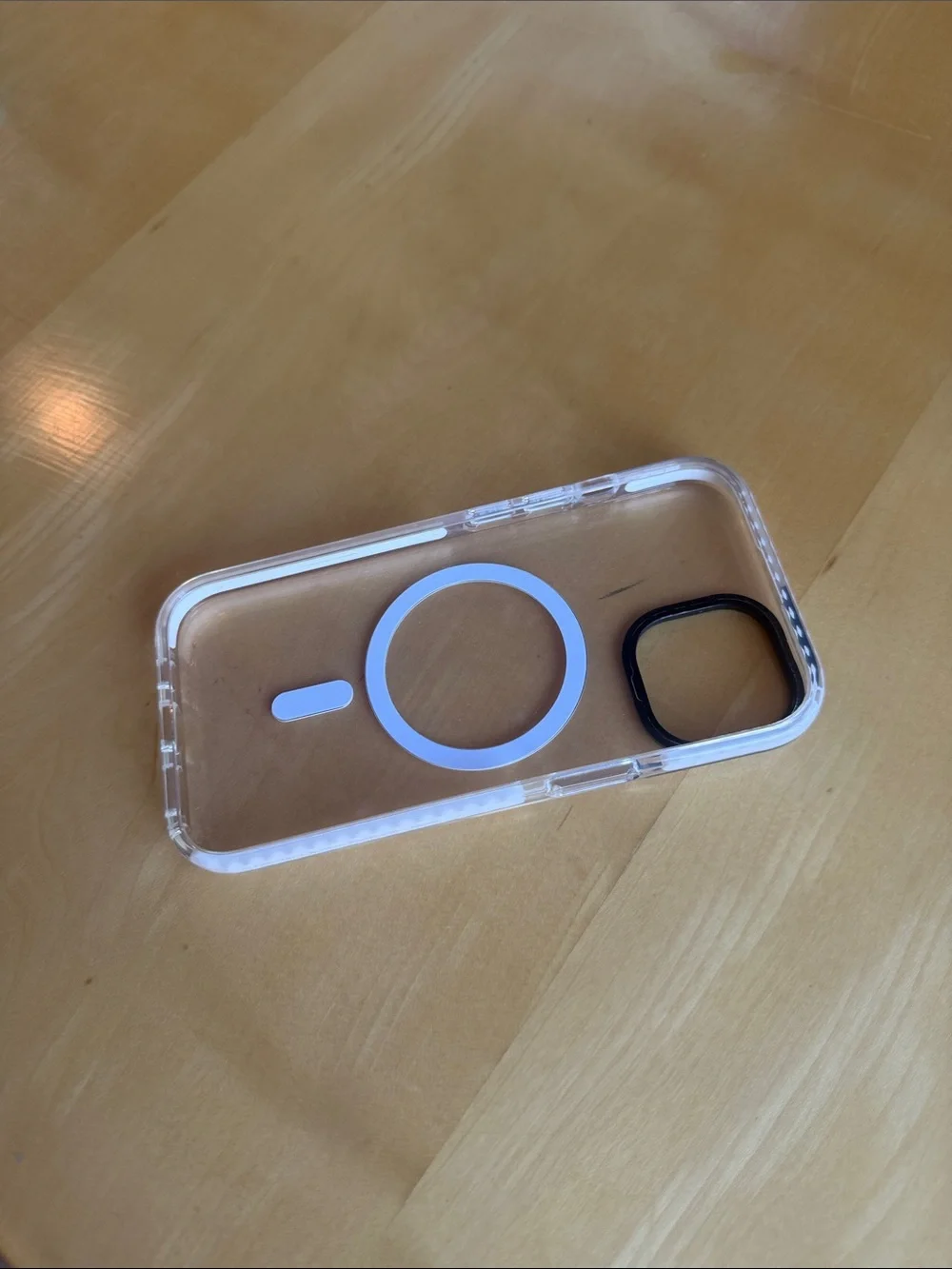 Clear MagSafe-Compatible Phone Case with Black Camera Ring
